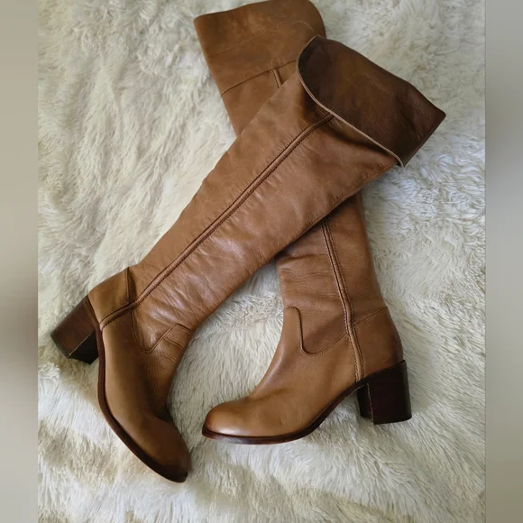 Sam Edelman Cognac Leather Over the Knee Boots size 8.5 - Picture 13 of 14